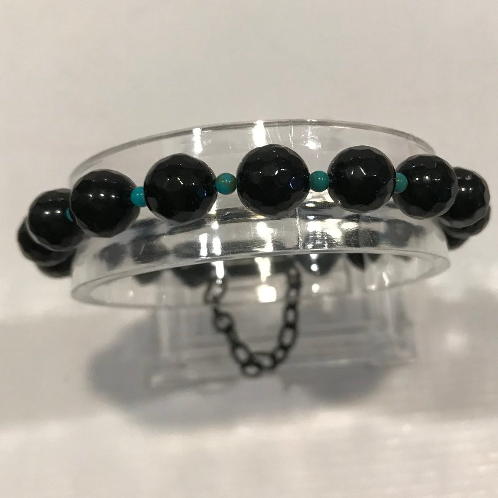 Genuine Turquoise Beads & Black Spinel Faceted Beads New